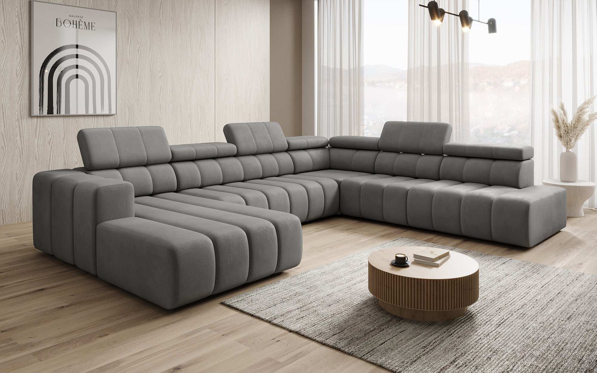 Designer Sofa Aurora Maxi mit elektrischer Sitzerweiterung
