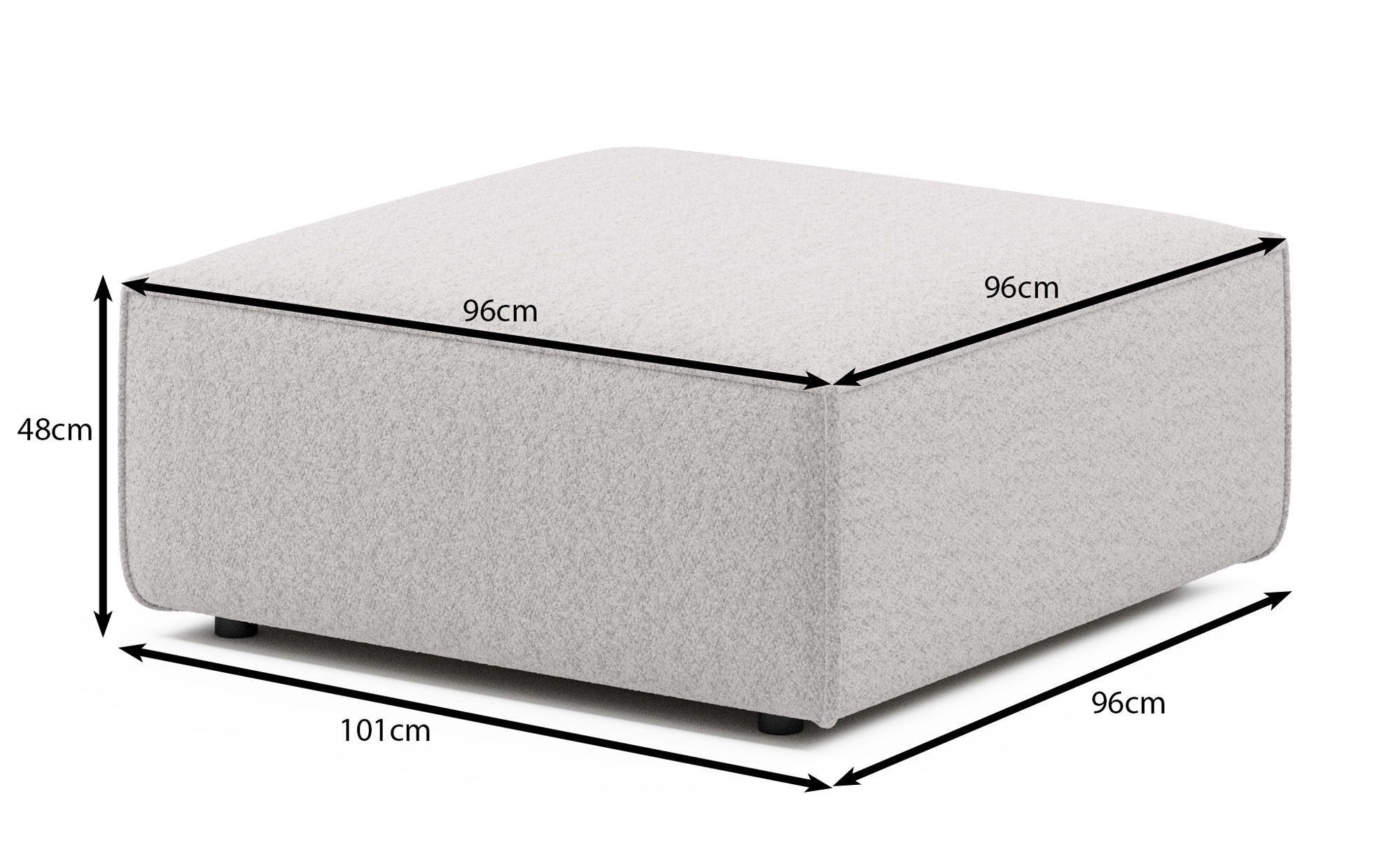 Beistellhocker 100 cm Yuma aus Bouclé