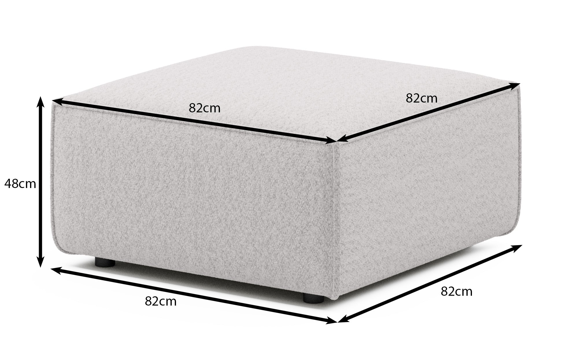 Beistellhocker 80 cm Yuma aus Cord