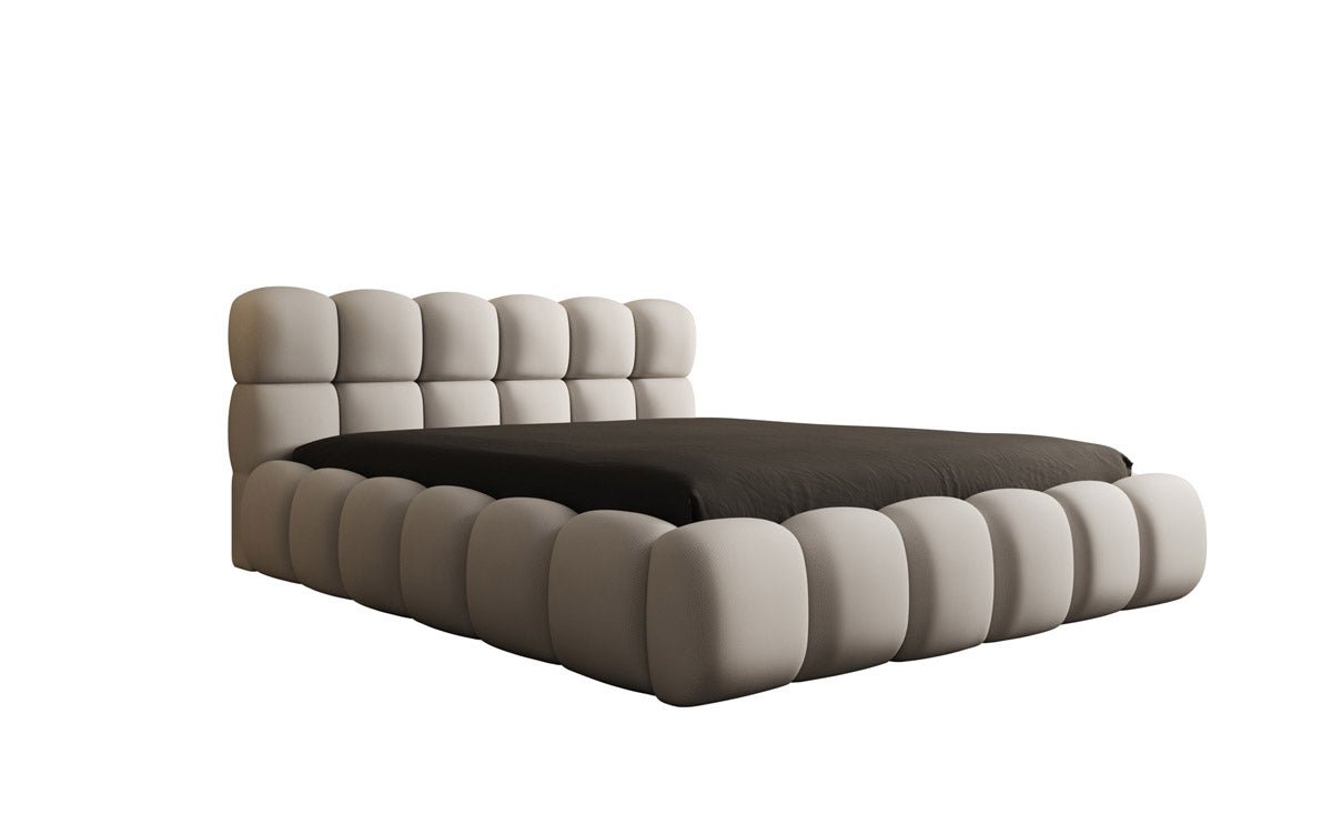 Designer Polsterbett Boston Stoff mit Stauraum inkl. Aufbau