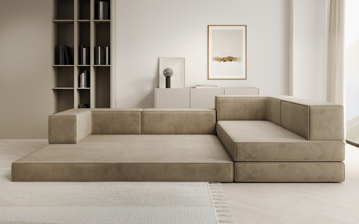 Designer Sofa Lazy L in Samt