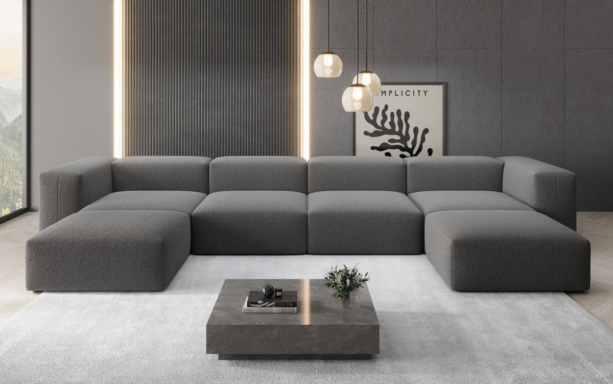 Designer U Sofa Snug in Bouclé