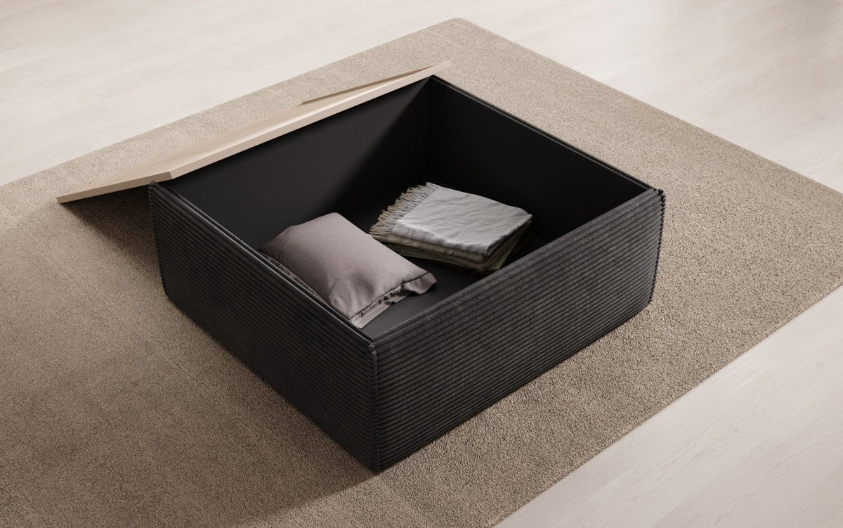 Beistellhocker/Couchtisch Lesley mit Stauraum in Cord