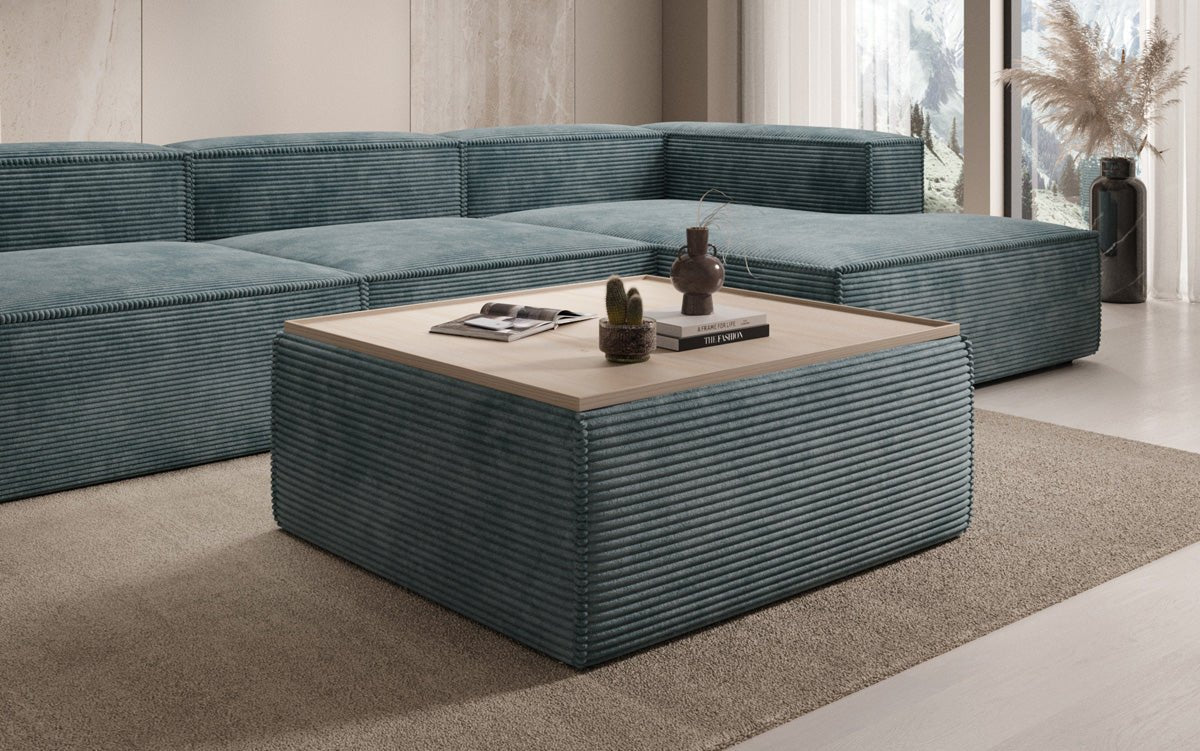 Beistellhocker/Couchtisch Lesley mit Stauraum in Cord