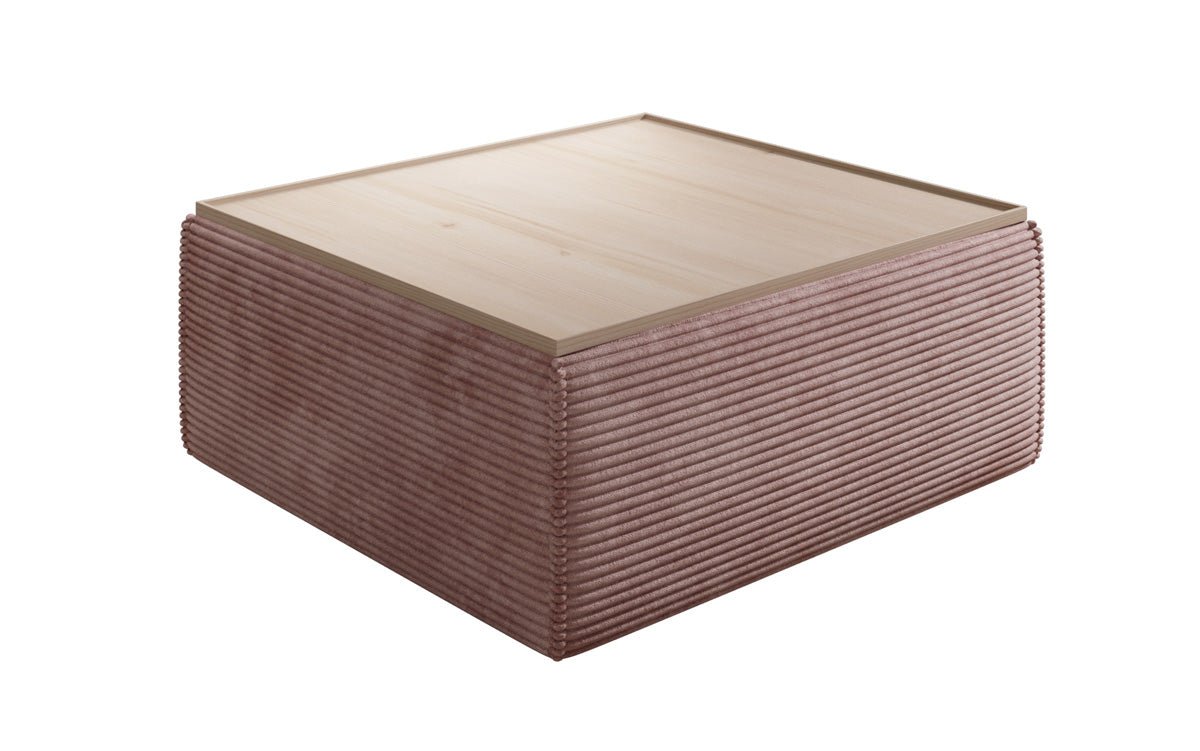 Beistellhocker/Couchtisch Lesley mit Stauraum in Cord