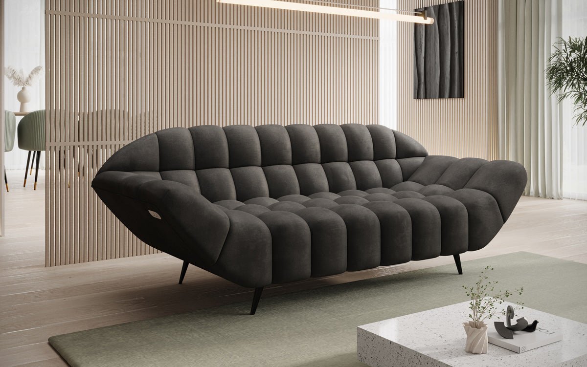 Designer 2 Sitzer Sofa Amora in Samt