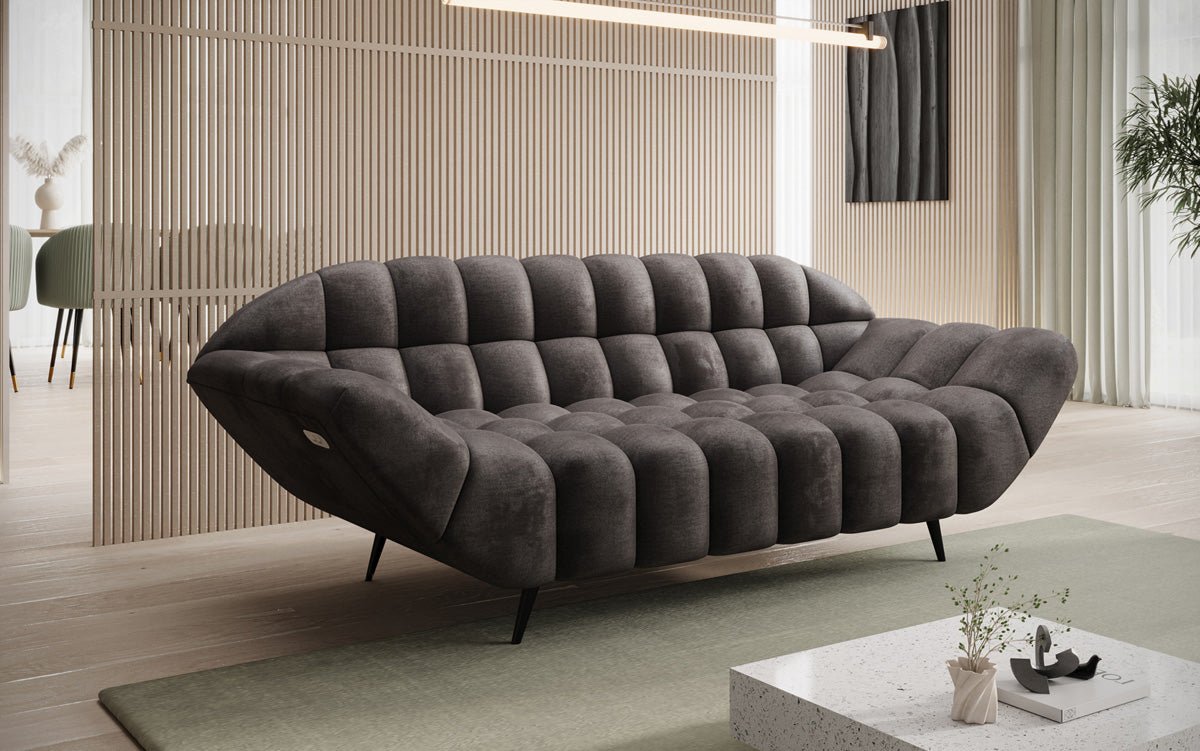 Designer 2 Sitzer Sofa Amora in Samt