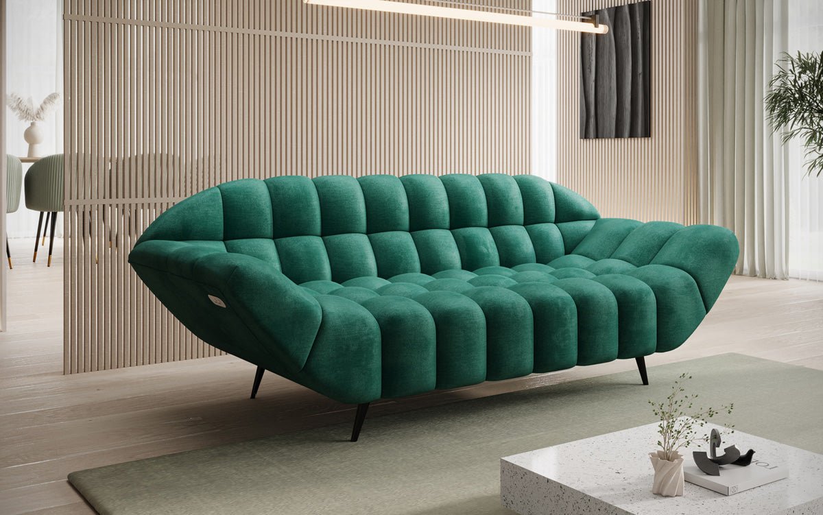 Designer 2 Sitzer Sofa Amora in Samt