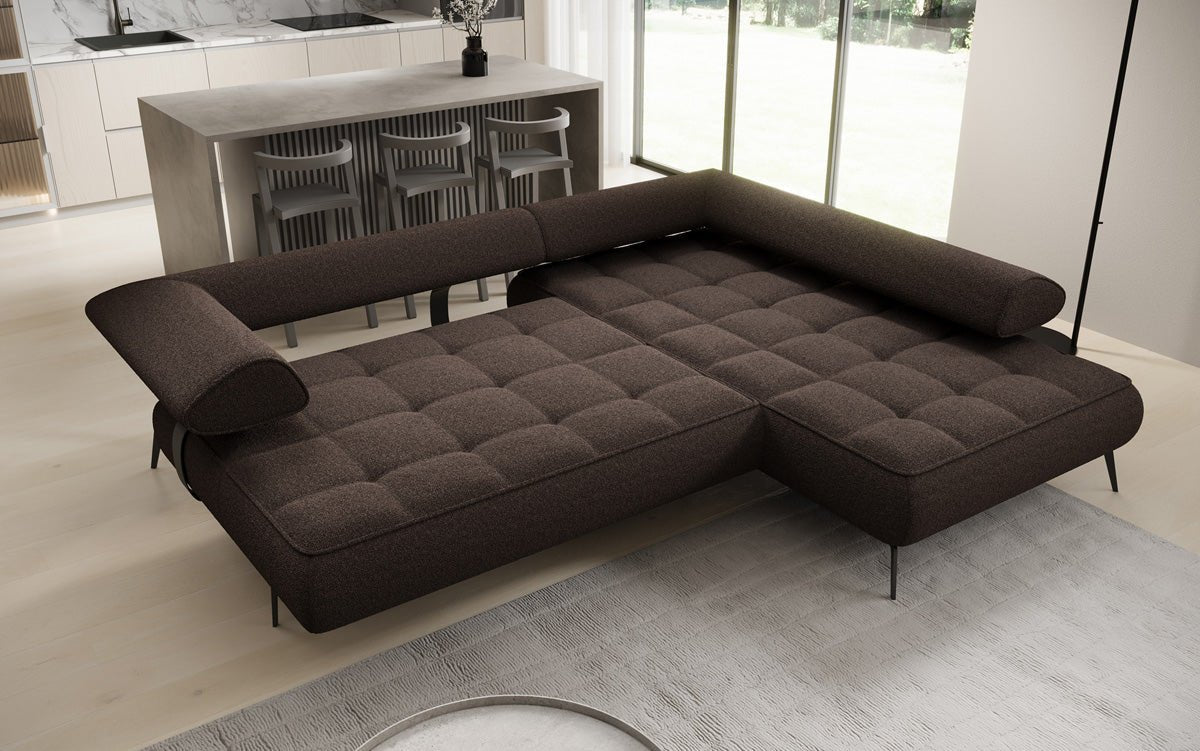 Designer Sofa Sydney L Bouclé mit elektrischer Schlaffunktion