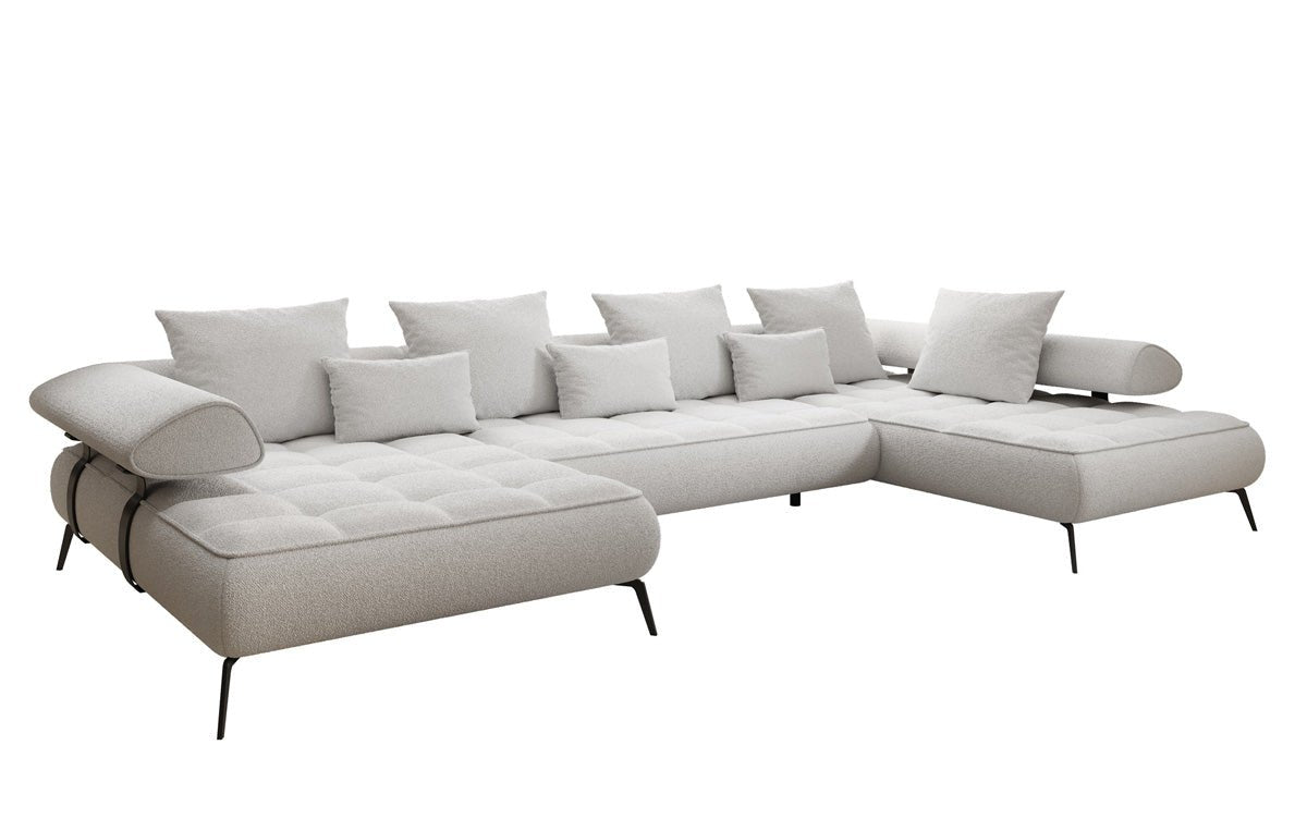 Designer U Sofa Sydney Bouclé with electric sleeping function