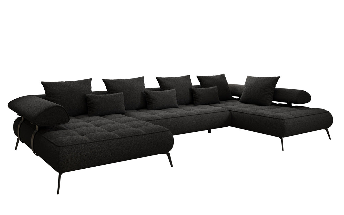 Designer U Sofa Sydney Bouclé mit elektrischer Schlaffunktion