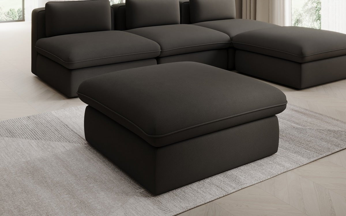 Beistellhocker Cuddle in Stoff 90x90cm