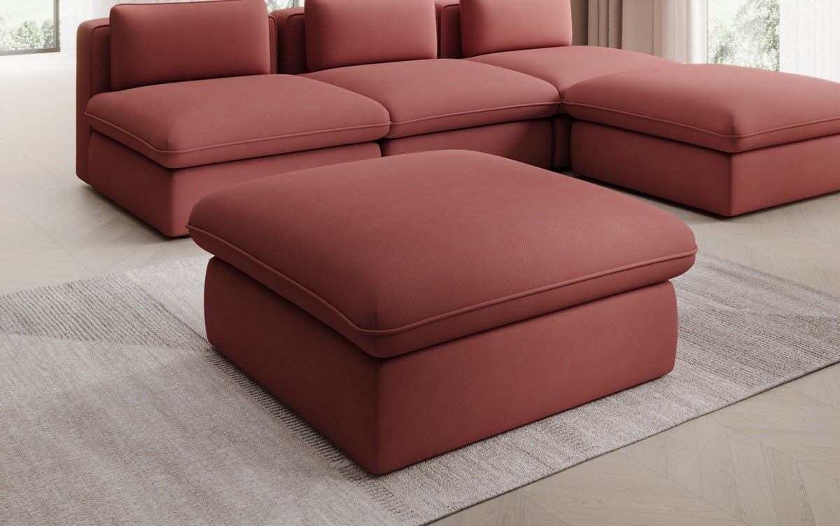 Beistellhocker Cuddle in Stoff 90x90cm