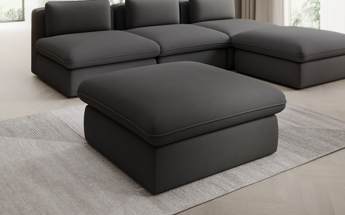 Beistellhocker Cuddle in Stoff 90x90cm