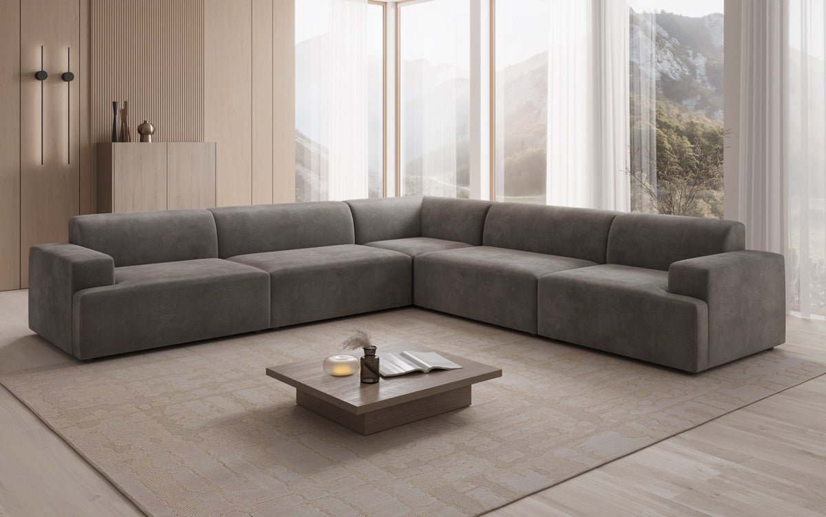 Designer Sofa Monza Wohnlandschaft L XXL in Samt