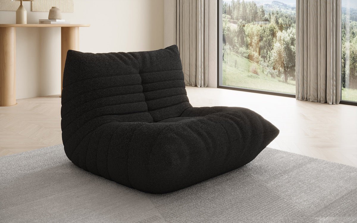 Designer Sofa-Sessel Calmo in Teddy Bouclé