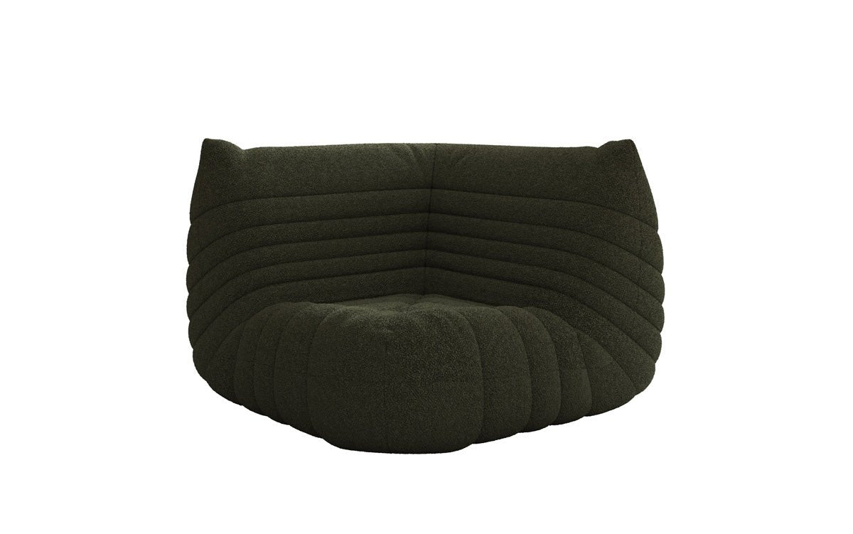 Designer Eckmodul Sofa-Sessel Calmo in Teddy Bouclé
