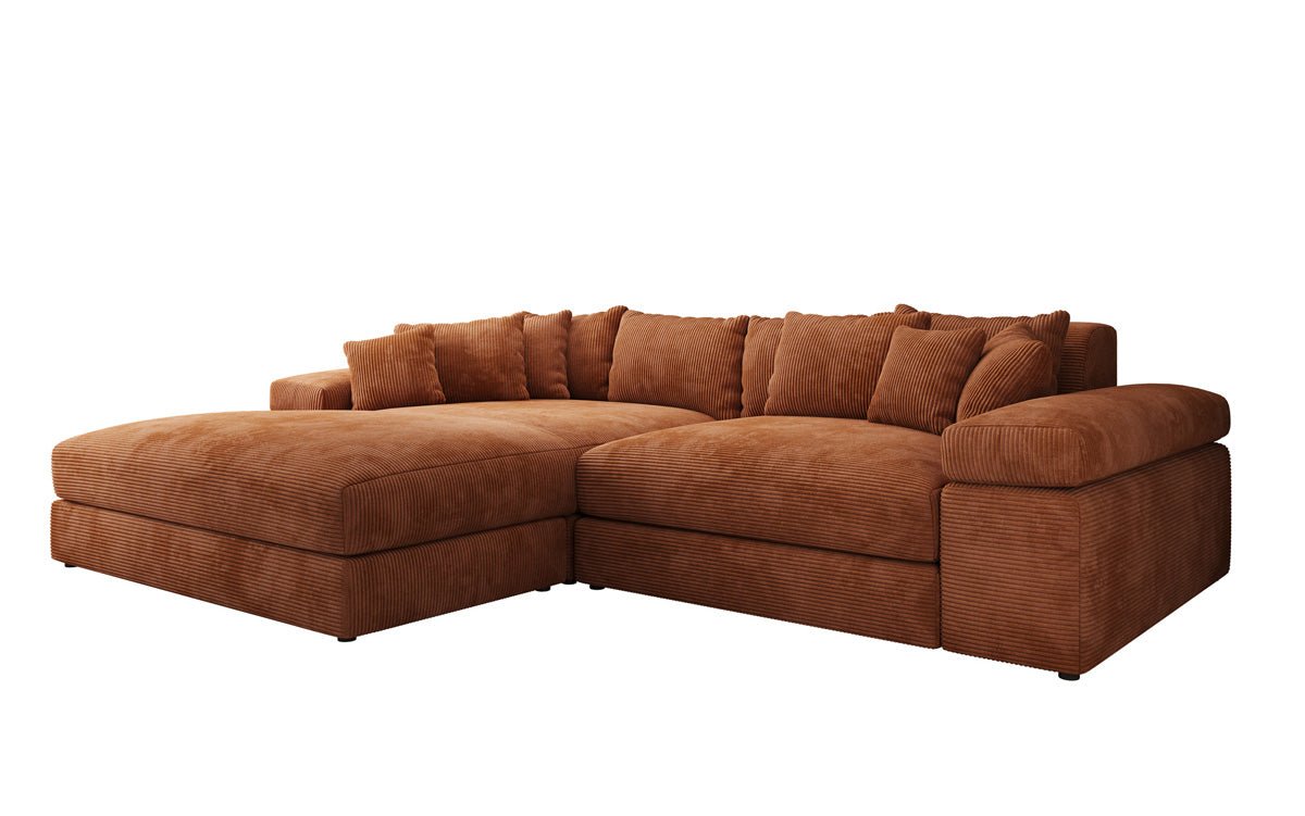 Designer Sofa Bernardo mit breiter Ottomane in Cord