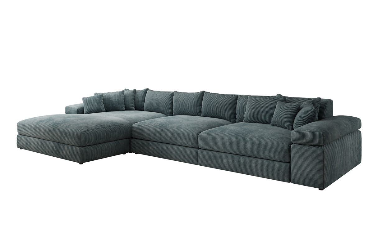 Designer Sofa Bernardo L Maxi mit breiter Ottomane in Cord