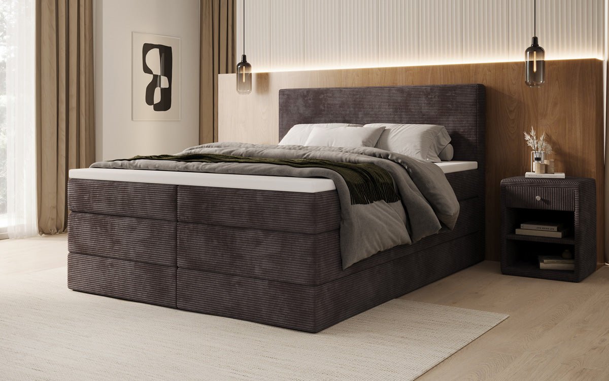 Boxspringbett Noren mit Stauraum in Cord