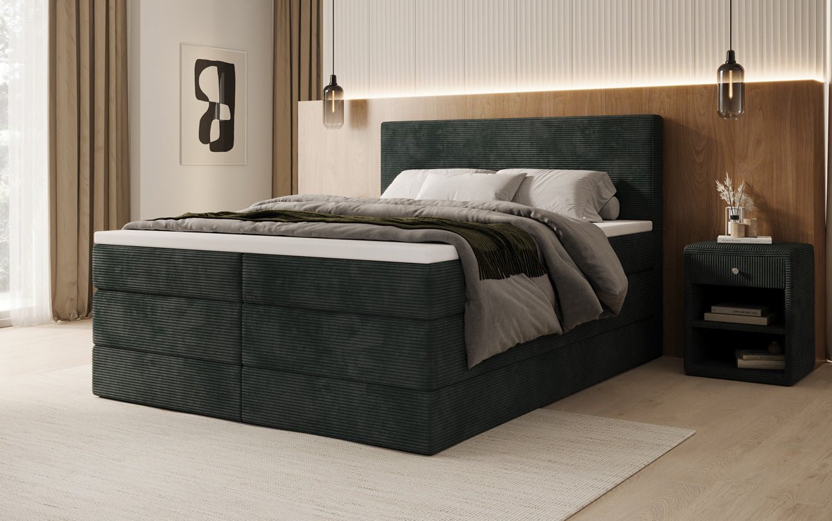 Boxspringbett Noren mit Stauraum in Cord