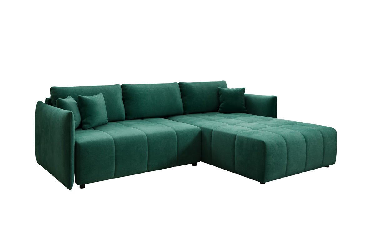 Designer Sofa Velaro L mit Schlaf- und Klappfunktion in Samt