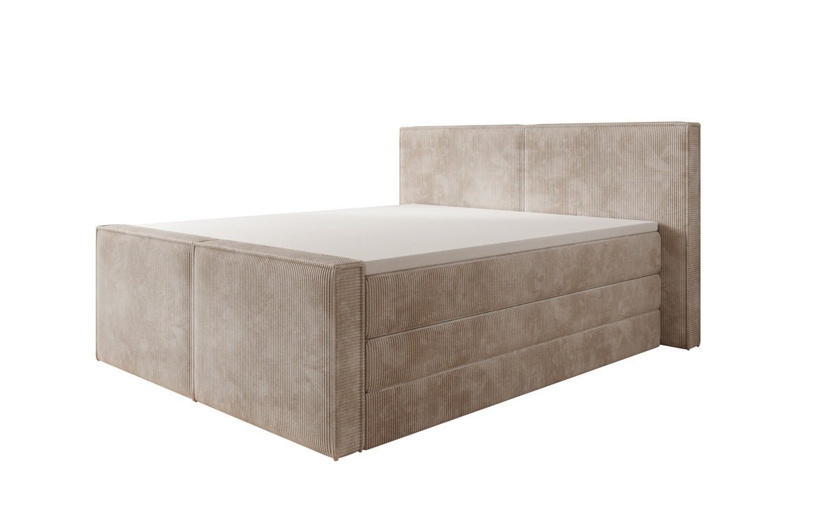 Boxspringbett Ophelia II mit hochklappbarem Stauraum in Cord