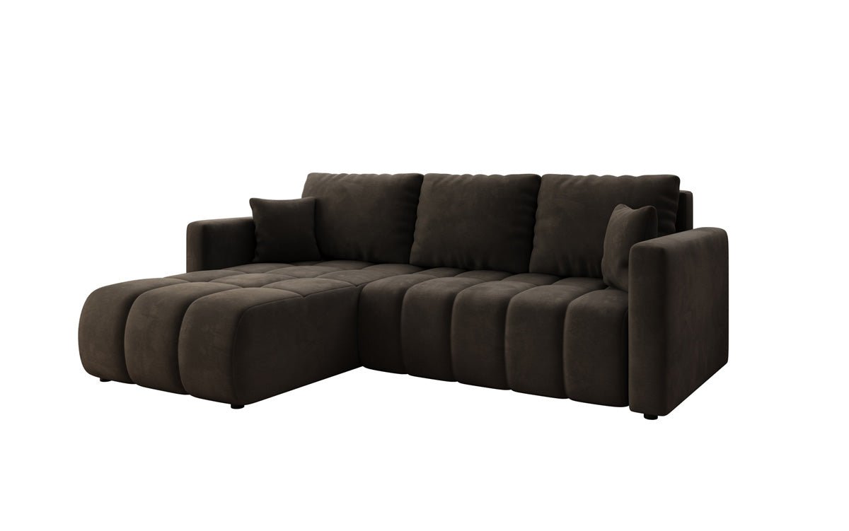 Designer Sofa Beatrice L mit Schlaf- und Klappfunktion in Samt