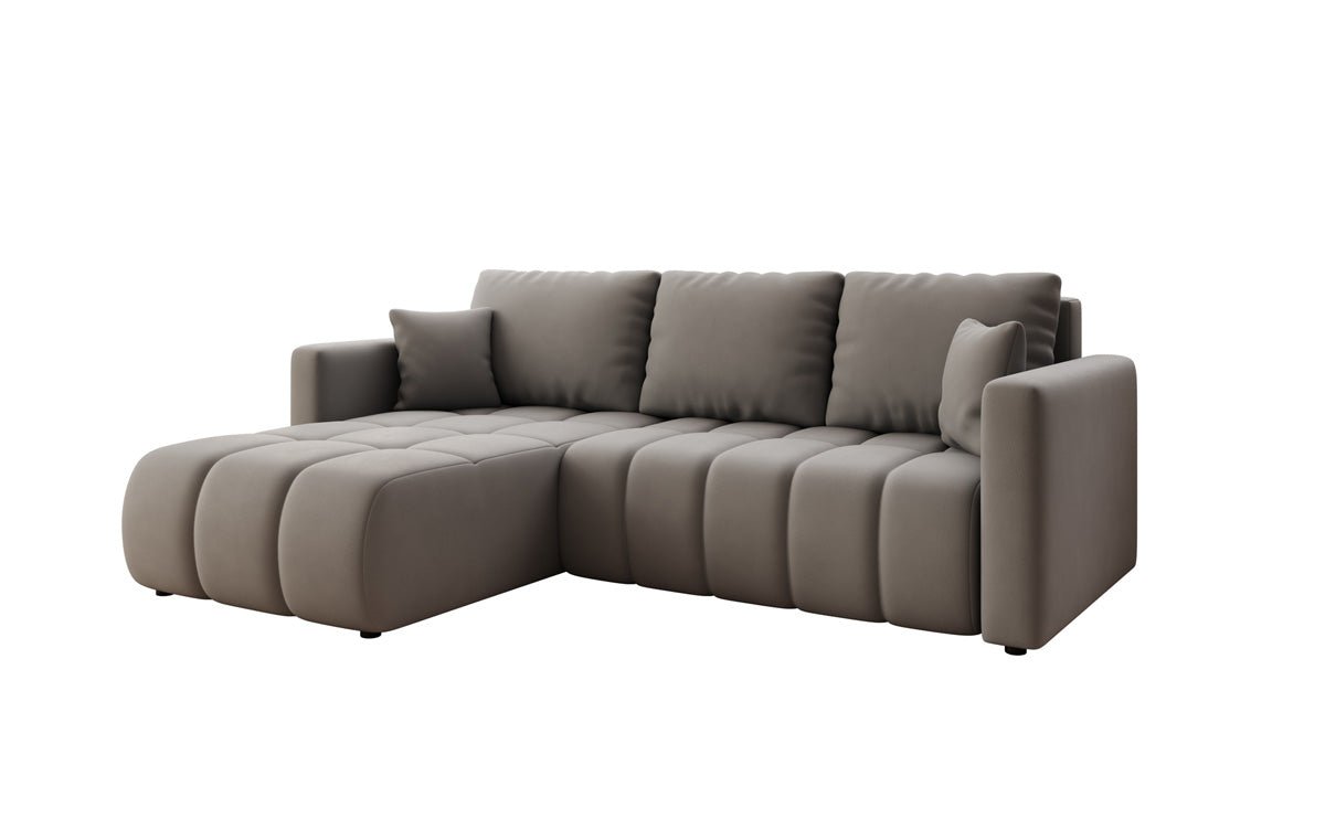 Designer Sofa Beatrice L mit Schlaf- und Klappfunktion in Stoff