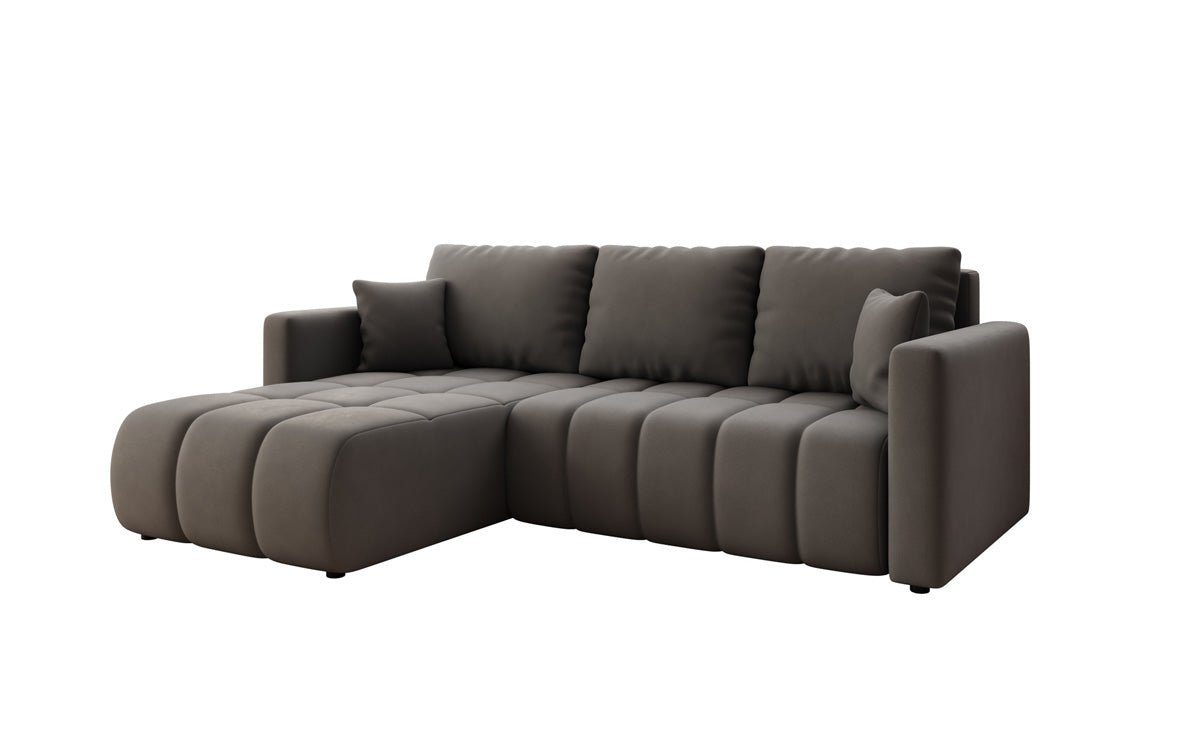 Designer Sofa Beatrice L mit Schlaf- und Klappfunktion in Stoff
