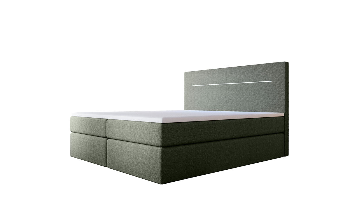 Boxspringbett Sejour Bouclé mit LED u. Stauraum