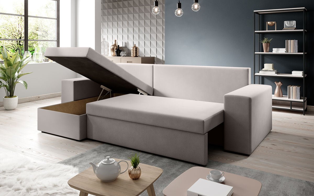 Designer Sofa Denver Stoff mit Schlaf- und Klappfunktion