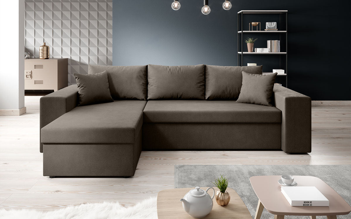 Designer Sofa Denver Stoff mit Schlaf- und Klappfunktion