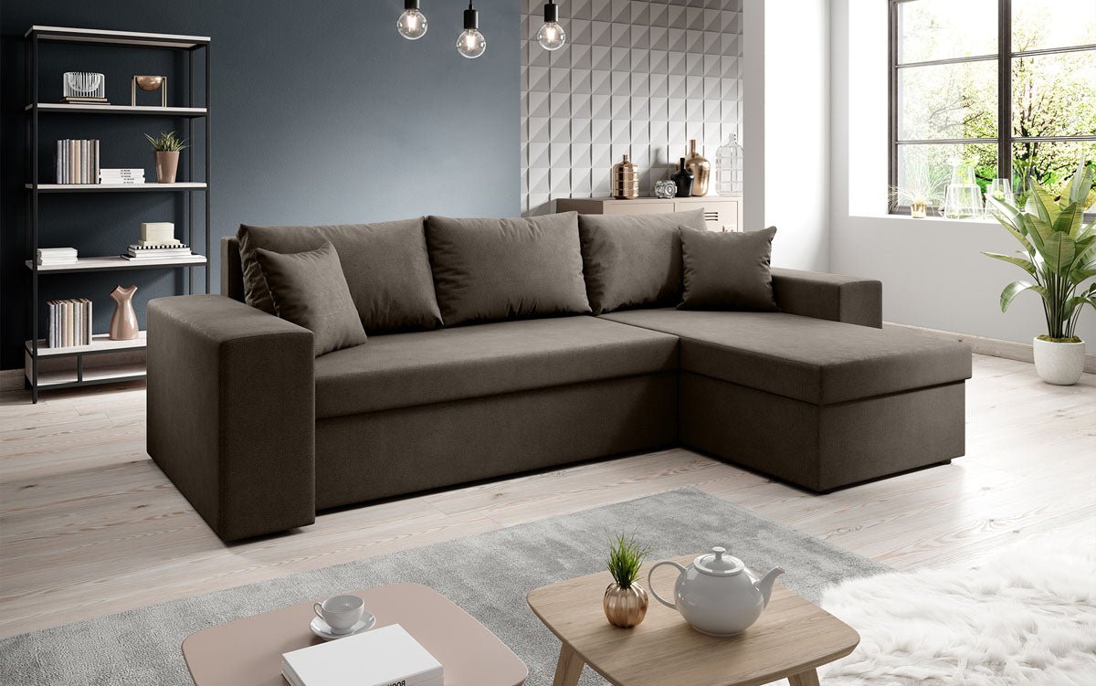 Designer Sofa Denver Stoff mit Schlaf- und Klappfunktion