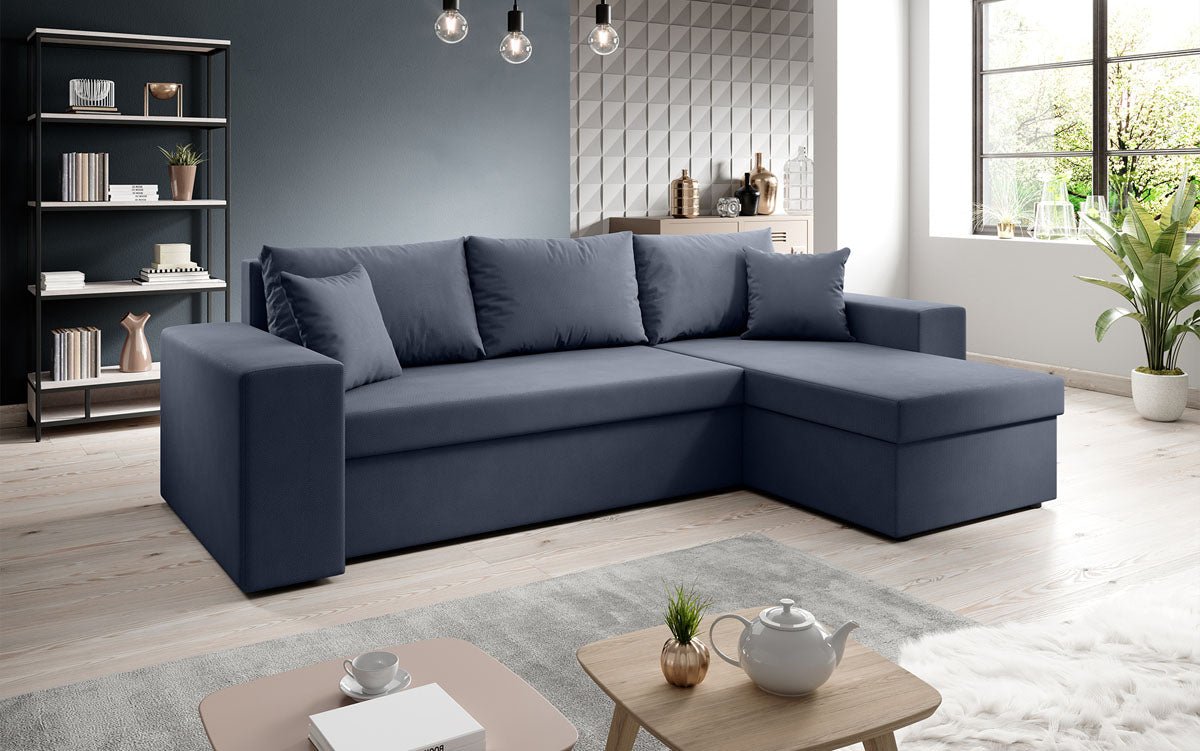 Designer Sofa Denver Stoff mit Schlaf- und Klappfunktion