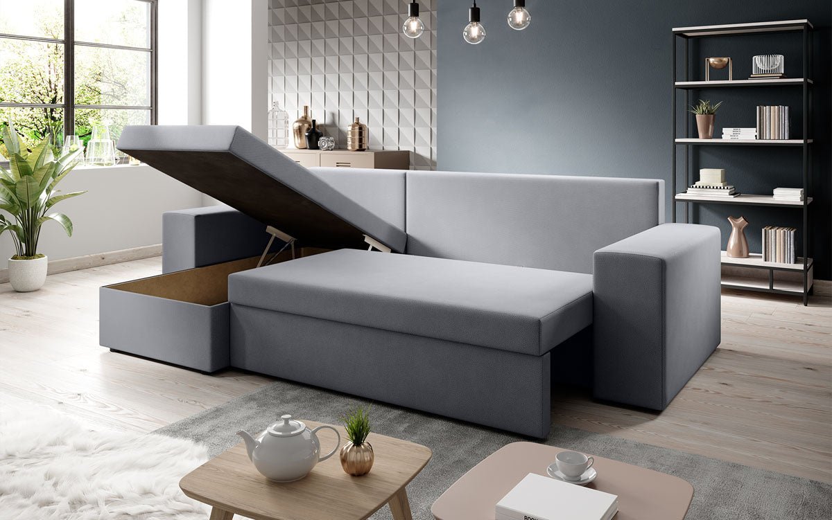 Designer Sofa Denver Stoff mit Schlaf- und Klappfunktion