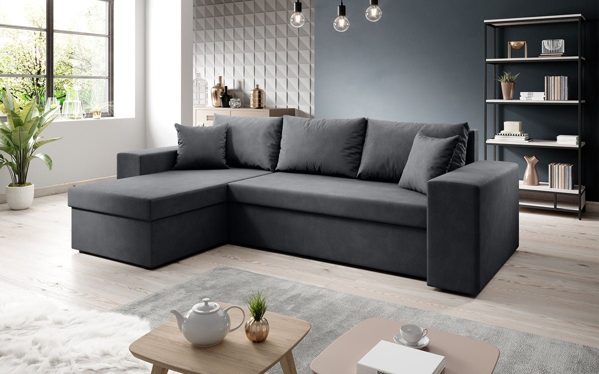 Designer Sofa Denver Stoff mit Schlaf- und Klappfunktion