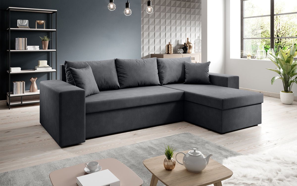 Designer Sofa Denver Stoff mit Schlaf- und Klappfunktion