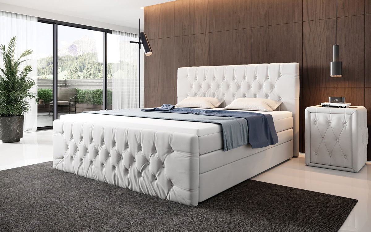 Boxspringbett Velutto mit Stauraum - Chesterfieldoptik