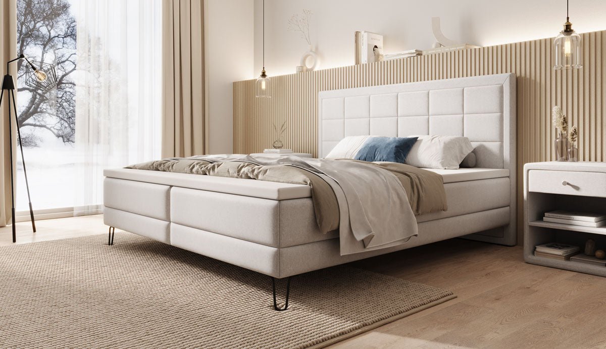 Boxspringbett Mariella mit Füßen in Stoff