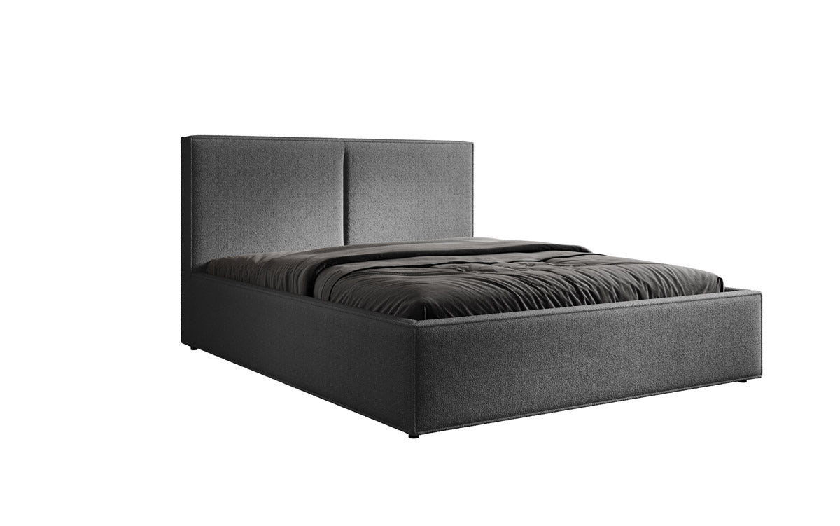 Designer Polsterbett Elara in Bouclé mit Stauraum