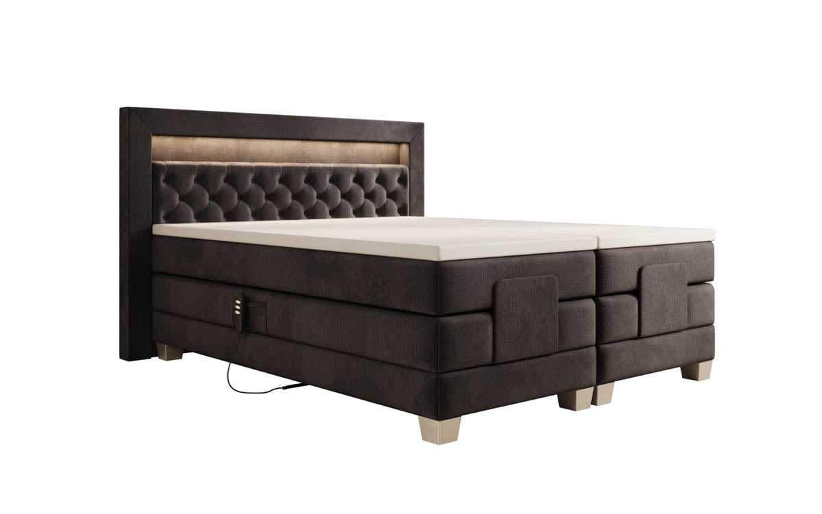 Boxspringbett Velora Samt elektrisch verstellbar mit LED