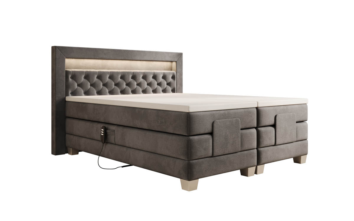 Boxspringbett Velora Samt elektrisch verstellbar mit LED