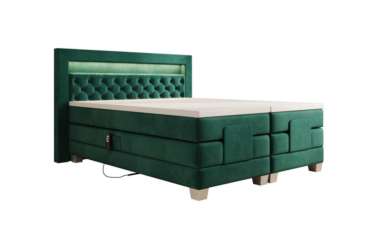Boxspringbett Velora Samt elektrisch verstellbar mit LED