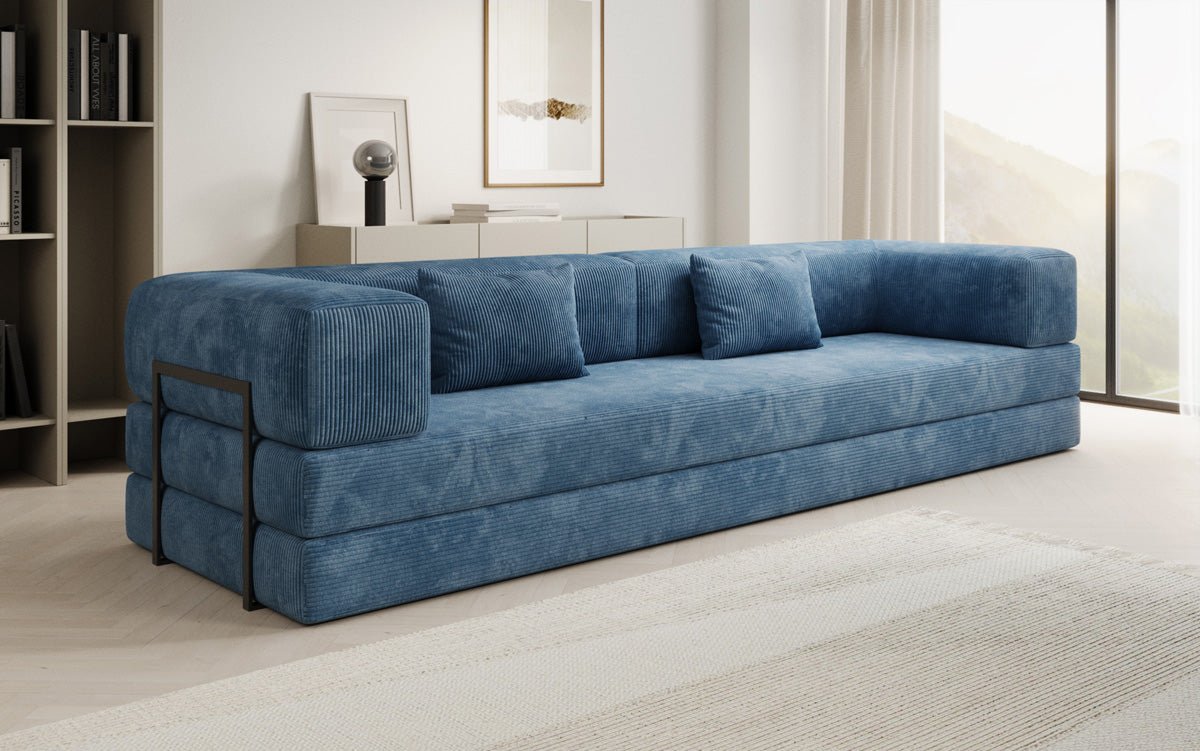 Designer Sofa Lazy 3-personers XXL i fløjl