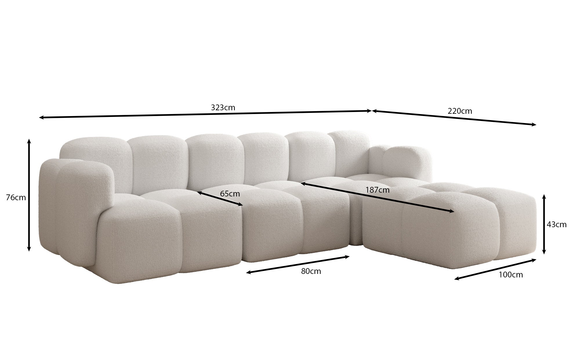 Designer L Sofa Celly in Stoff