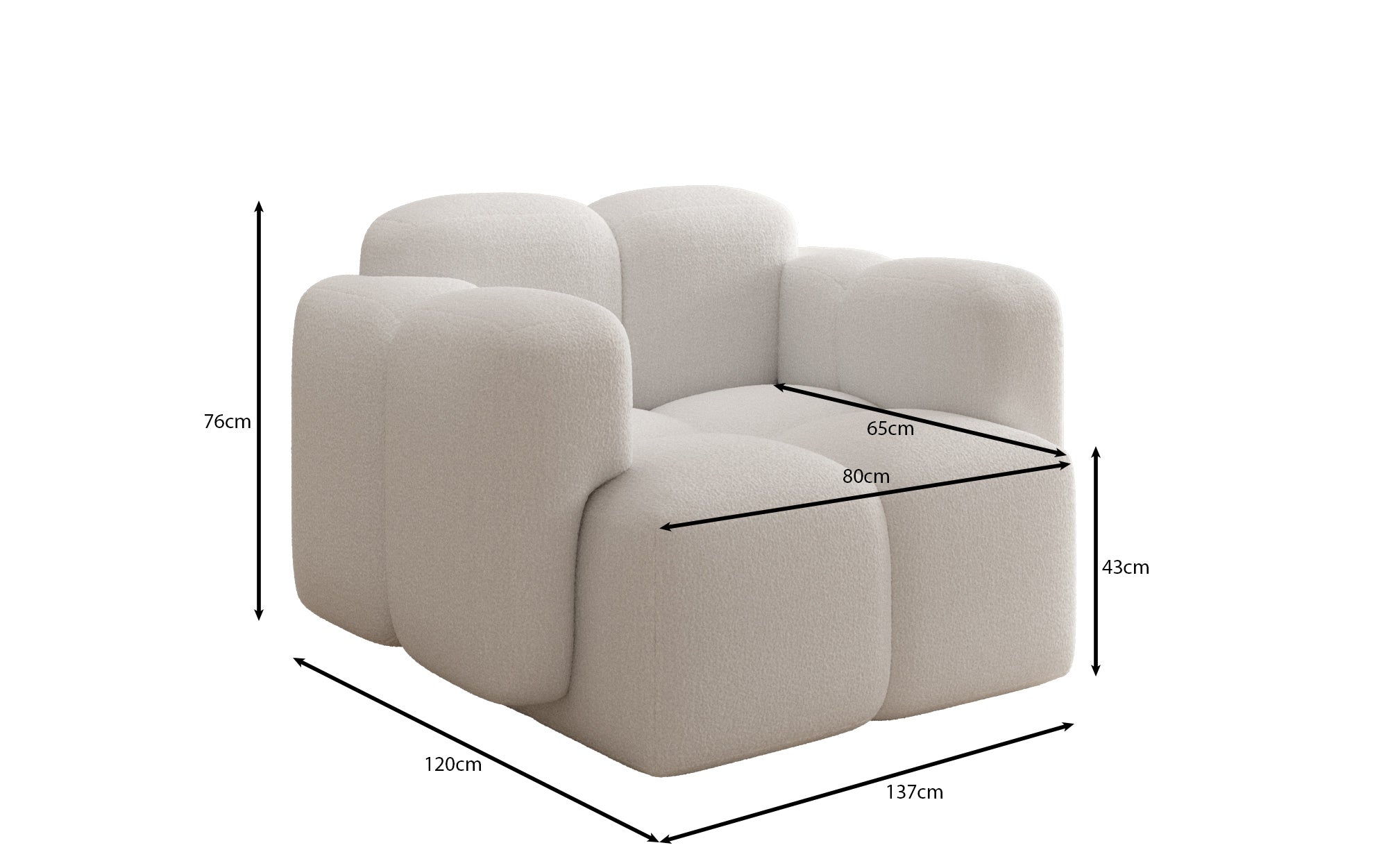 Designer Sofa-Sessel Celly in Stoff
