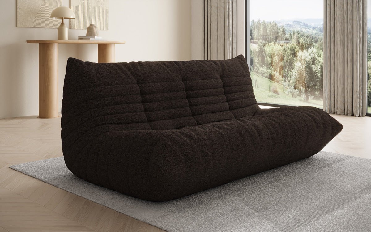 Designer 3 Sitzer Sofa Calmo in Teddy Bouclé