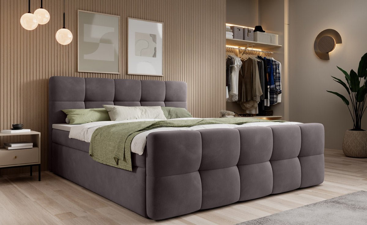 Boxspringbett Cozy Samt mit Stauraum