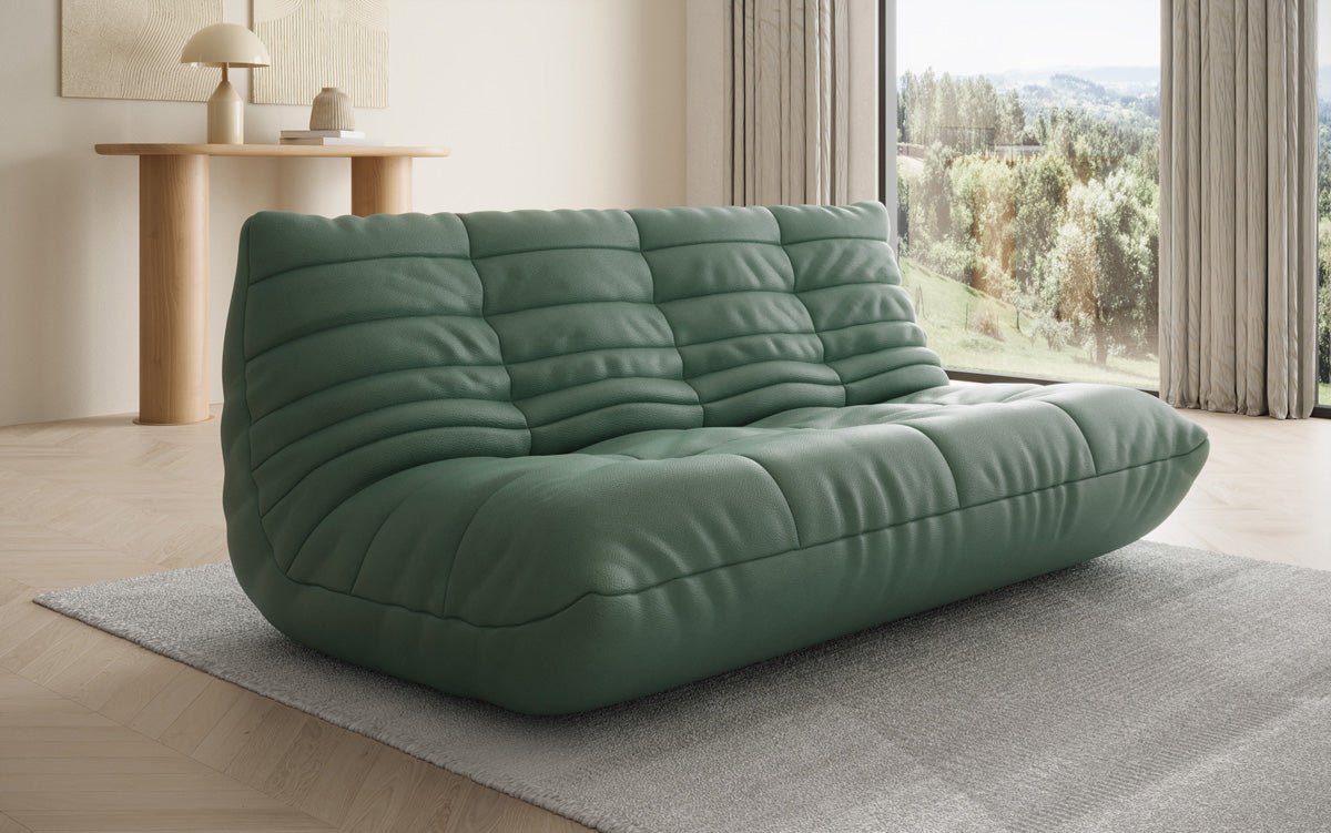 Designer 3 Sitzer Sofa Calmo in Echtleder